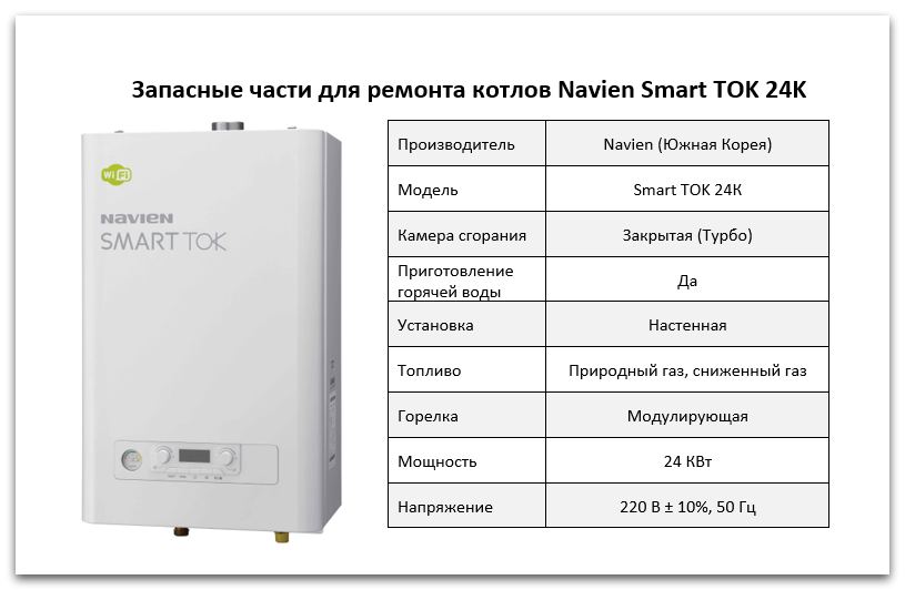 Купить запчасти для котлов Navien Smart TOK 24K в Нижнем Тагиле