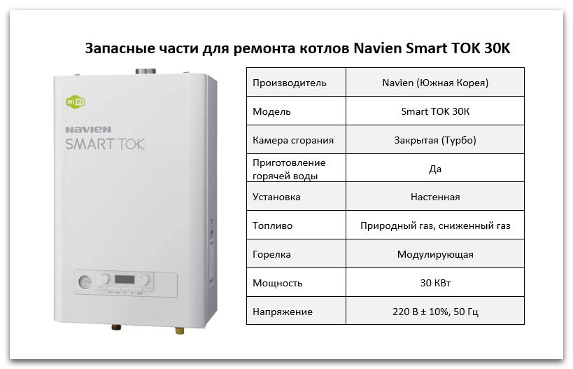 Купить запчасти для котлов Navien Smart TOK 30K в Нижнем Тагиле